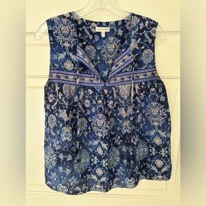 Rebecca Taylor Paisley Print Sleeveless Blouse